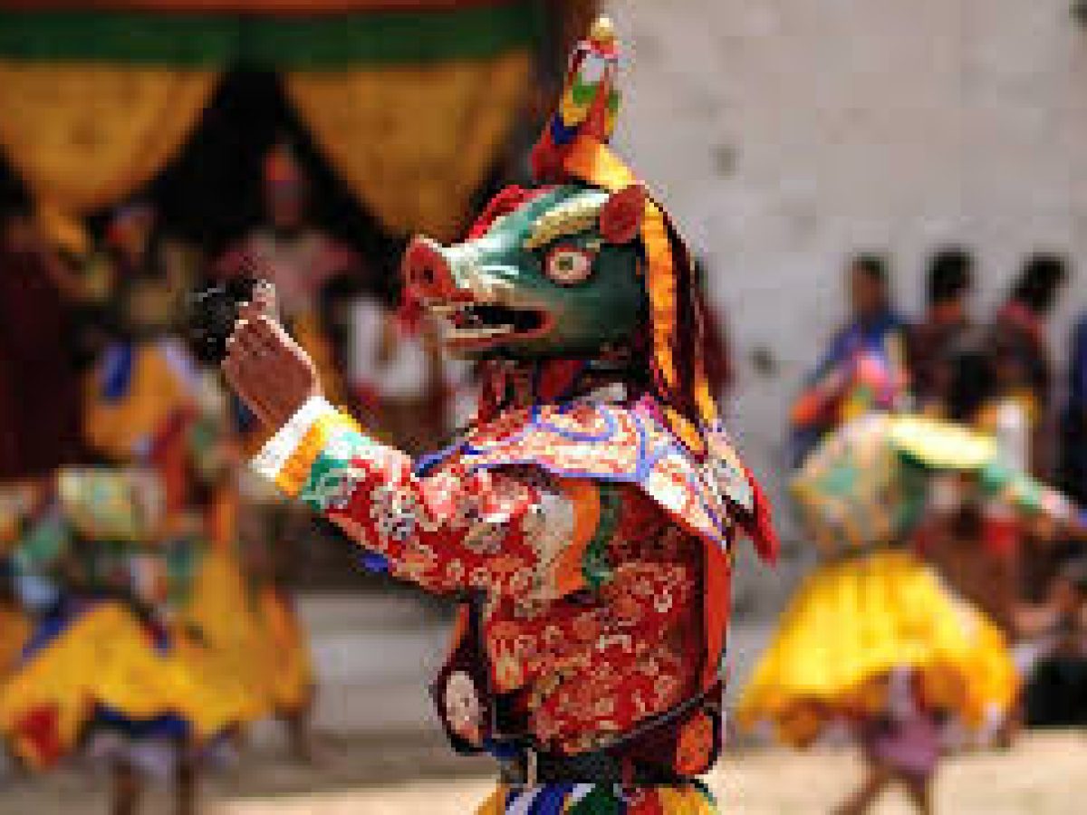 Thimphu Tshechu Festival 2026 mask dance at Tashichho Dzong