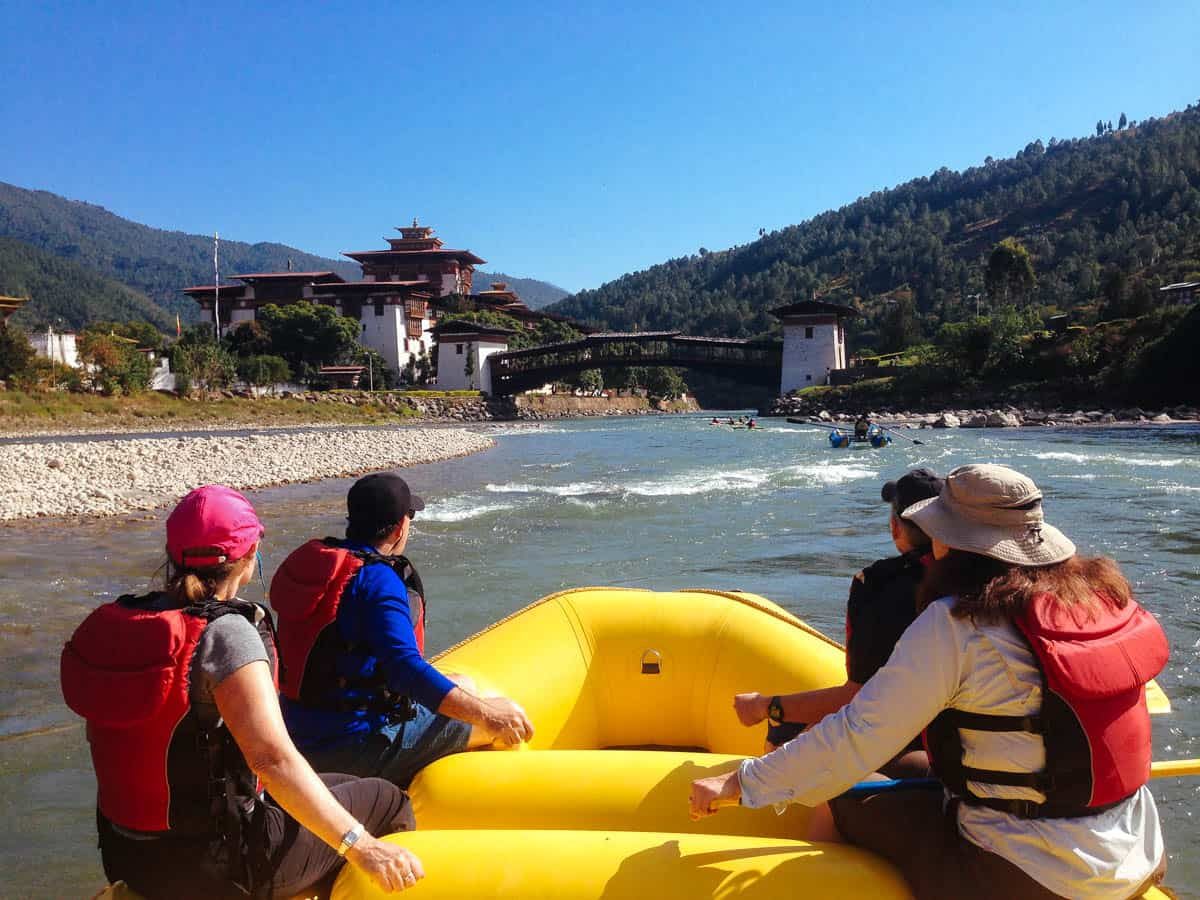 White water rafting on Mo Chhu and Pho Chhu rivers in Punakha, Bhutan.